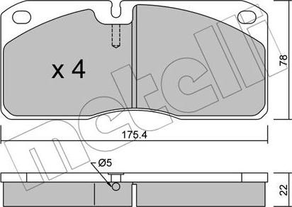 Metelli 22-0269-0 - Kit de plaquettes de frein, frein à disque cwaw.fr