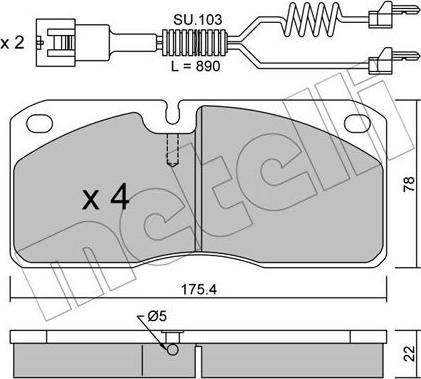 Metelli 22-0269-3K - Kit de plaquettes de frein, frein à disque cwaw.fr