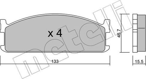 Metelli 22-0265-0 - Kit de plaquettes de frein, frein à disque cwaw.fr