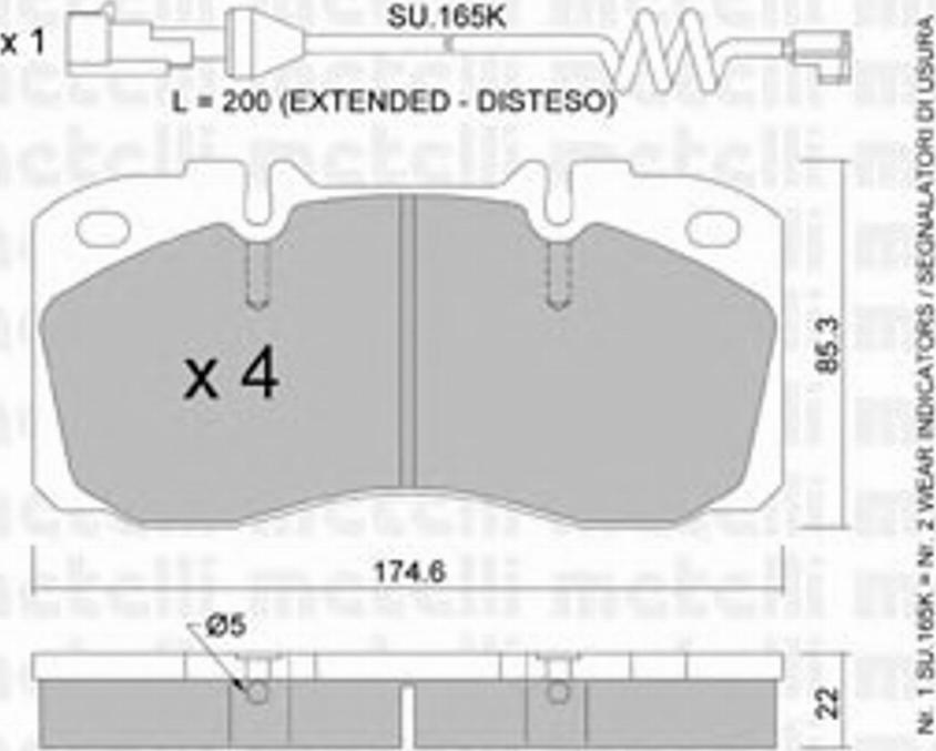 Metelli 2202683K - Kit de plaquettes de frein, frein à disque cwaw.fr