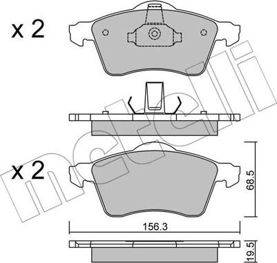 Metelli 22-0263-0 - Kit de plaquettes de frein, frein à disque cwaw.fr