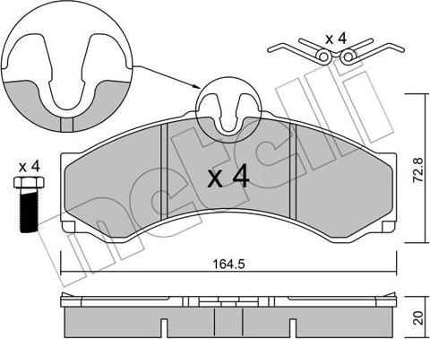 Metelli 22-0262-1 - Kit de plaquettes de frein, frein à disque cwaw.fr