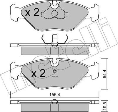 Metelli 22-0209-0 - Kit de plaquettes de frein, frein à disque cwaw.fr