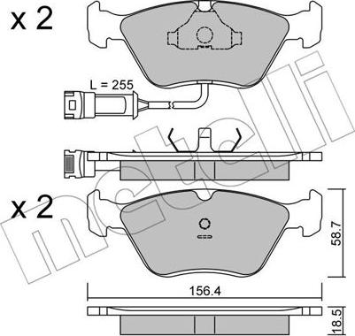 Metelli 22-0205-1 - Kit de plaquettes de frein, frein à disque cwaw.fr