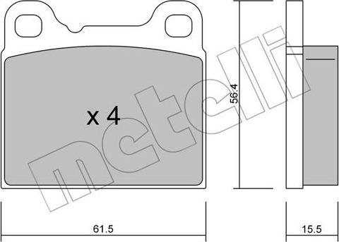 Metelli 22-0200-0 - Kit de plaquettes de frein, frein à disque cwaw.fr