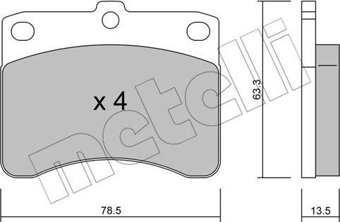 Metelli 22-0201-0 - Kit de plaquettes de frein, frein à disque cwaw.fr