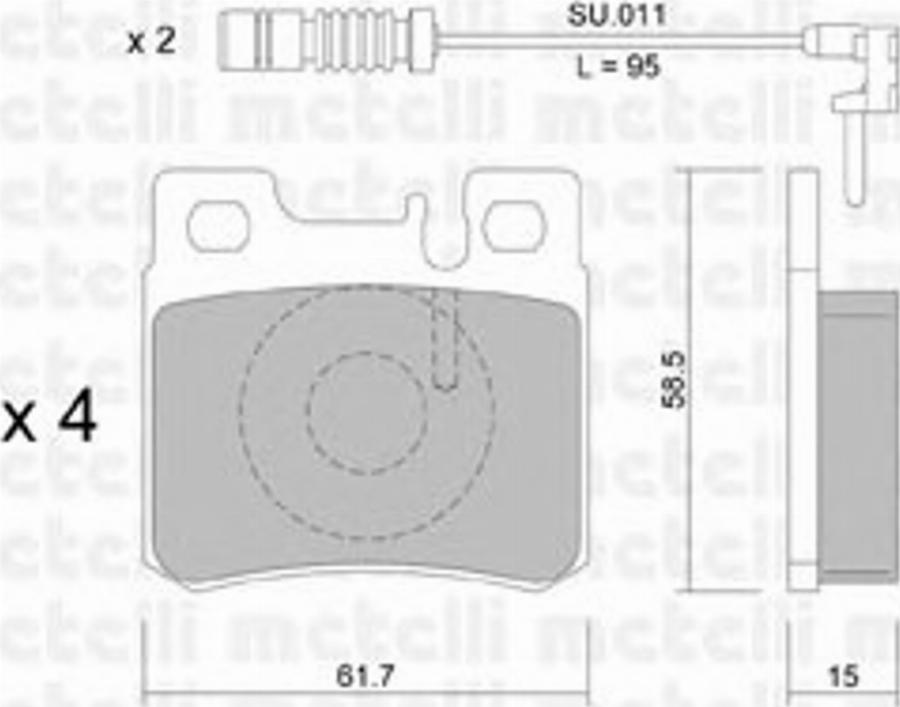 Metelli 22-0203-0K - Kit de plaquettes de frein, frein à disque cwaw.fr