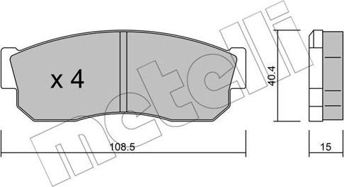 Metelli 22-0202-0 - Kit de plaquettes de frein, frein à disque cwaw.fr