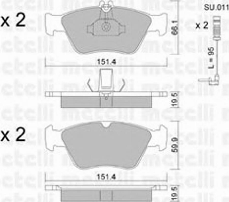 Metelli 22-0219-0K - Kit de plaquettes de frein, frein à disque cwaw.fr