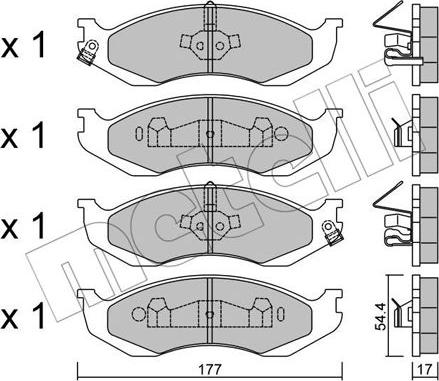 Metelli 22-0218-1 - Kit de plaquettes de frein, frein à disque cwaw.fr