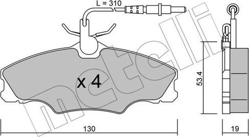 Metelli 22-0213-0 - Kit de plaquettes de frein, frein à disque cwaw.fr