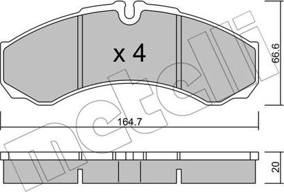 Metelli 22-0212-6 - Kit de plaquettes de frein, frein à disque cwaw.fr