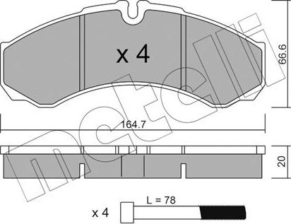 Metelli 22-0212-1 - Kit de plaquettes de frein, frein à disque cwaw.fr