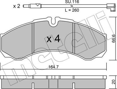 Metelli 22-0212-7K - Kit de plaquettes de frein, frein à disque cwaw.fr