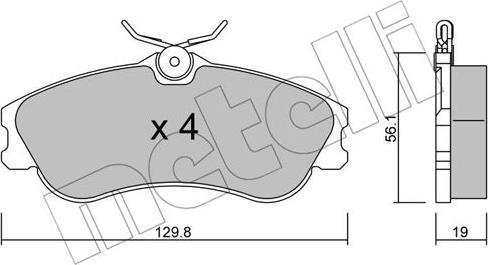 Metelli 22-0217-1 - Kit de plaquettes de frein, frein à disque cwaw.fr