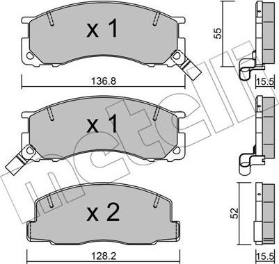 Metelli 22-0281-0 - Kit de plaquettes de frein, frein à disque cwaw.fr