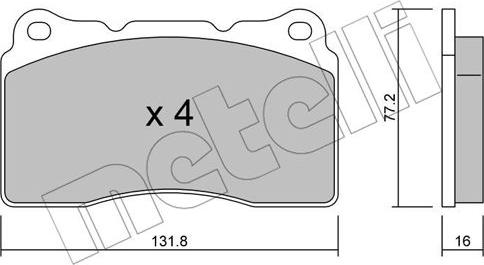 Metelli 22-0288-1 - Kit de plaquettes de frein, frein à disque cwaw.fr