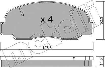 Metelli 22-0239-0 - Kit de plaquettes de frein, frein à disque cwaw.fr