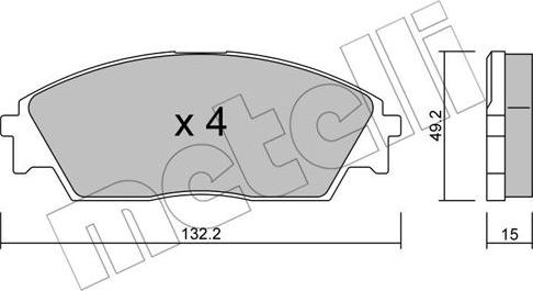 Metelli 22-0236-0 - Kit de plaquettes de frein, frein à disque cwaw.fr