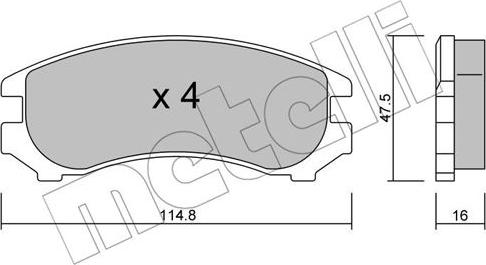 Metelli 22-0230-0 - Kit de plaquettes de frein, frein à disque cwaw.fr