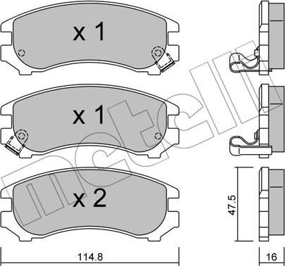 Metelli 22-0230-1 - Kit de plaquettes de frein, frein à disque cwaw.fr