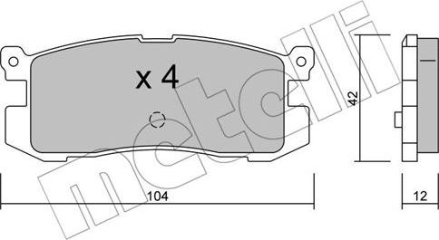 Metelli 22-0233-0 - Kit de plaquettes de frein, frein à disque cwaw.fr