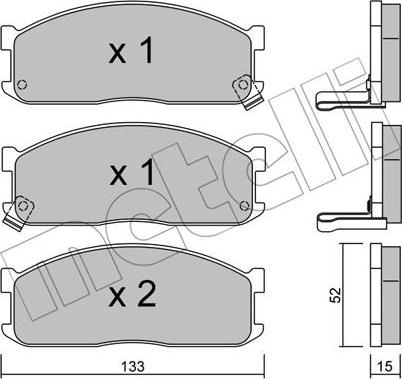 Metelli 22-0232-1 - Kit de plaquettes de frein, frein à disque cwaw.fr