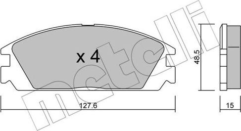 Metelli 22-0237-0 - Kit de plaquettes de frein, frein à disque cwaw.fr