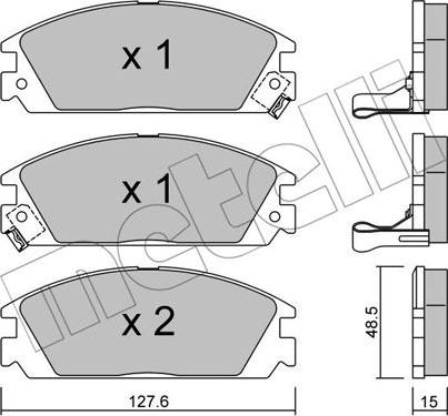 Metelli 22-0237-1 - Kit de plaquettes de frein, frein à disque cwaw.fr