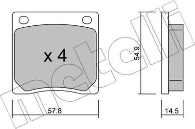 Metelli 22-0229-0 - Kit de plaquettes de frein, frein à disque cwaw.fr