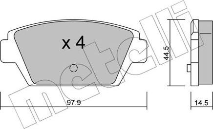 Metelli 22-0226-0 - Kit de plaquettes de frein, frein à disque cwaw.fr