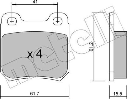 Metelli 22-0276-0 - Kit de plaquettes de frein, frein à disque cwaw.fr