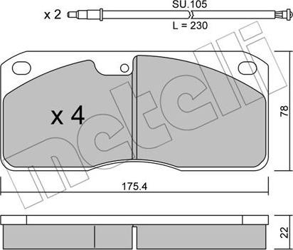 Metelli 22-0270-0K - Kit de plaquettes de frein, frein à disque cwaw.fr