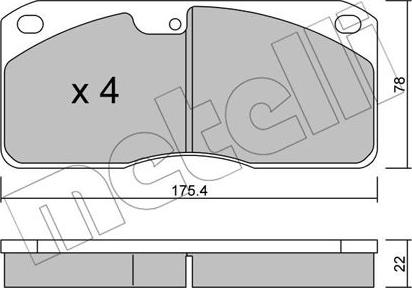 Metelli 22-0270-0 - Kit de plaquettes de frein, frein à disque cwaw.fr