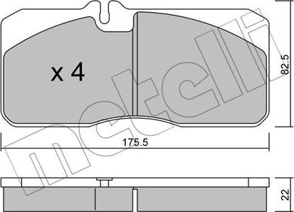 Metelli 22-0271-0 - Kit de plaquettes de frein, frein à disque cwaw.fr