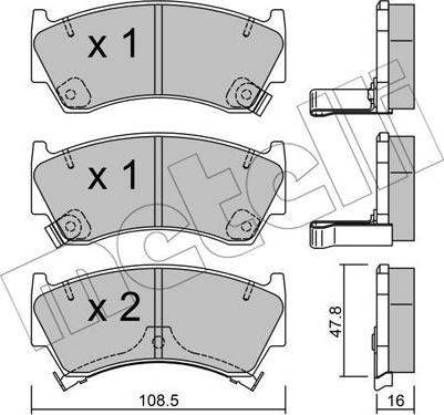 Metelli 22-0278-0 - Kit de plaquettes de frein, frein à disque cwaw.fr