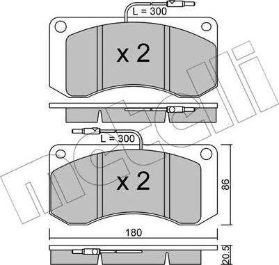 Metelli 22-0272-0 - Kit de plaquettes de frein, frein à disque cwaw.fr