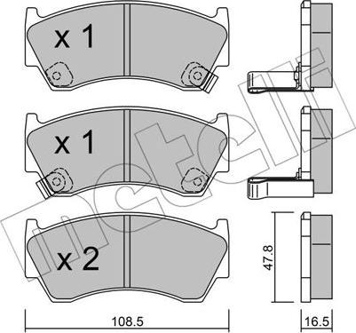 Metelli 22-0277-0 - Kit de plaquettes de frein, frein à disque cwaw.fr