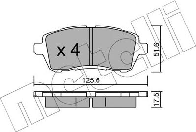 Metelli 22-0793-2 - Kit de plaquettes de frein, frein à disque cwaw.fr