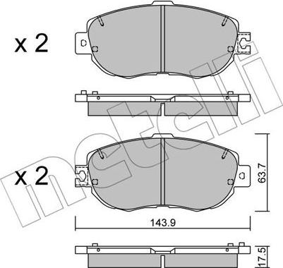 Metelli 22-0756-1 - Kit de plaquettes de frein, frein à disque cwaw.fr