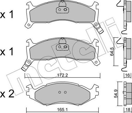 Metelli 22-0714-0 - Kit de plaquettes de frein, frein à disque cwaw.fr