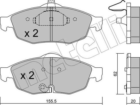 Metelli 22-0715-0 - Kit de plaquettes de frein, frein à disque cwaw.fr