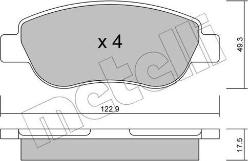 Metelli 22-0781-0 - Kit de plaquettes de frein, frein à disque cwaw.fr