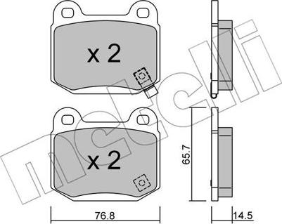 Metelli 22-0739-0 - Kit de plaquettes de frein, frein à disque cwaw.fr