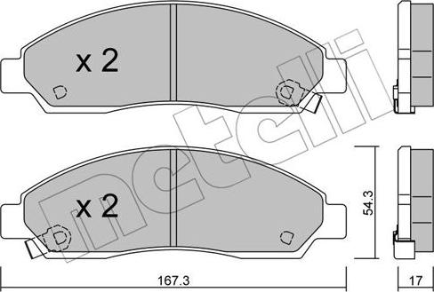 Metelli 22-0731-0 - Kit de plaquettes de frein, frein à disque cwaw.fr