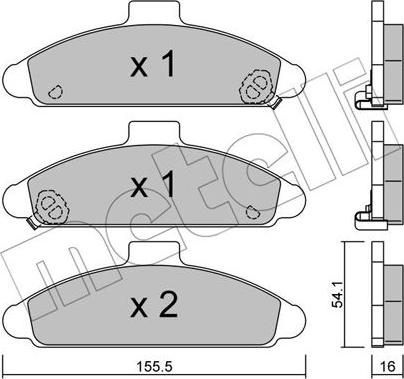 Metelli 22-0723-0 - Kit de plaquettes de frein, frein à disque cwaw.fr