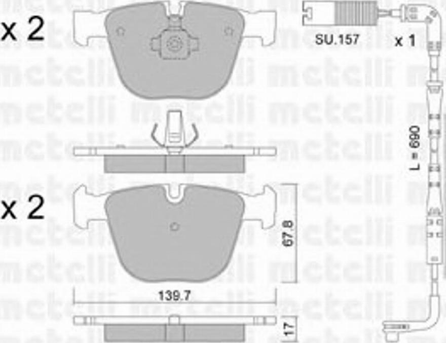 Metelli 2207730K - Kit de plaquettes de frein, frein à disque cwaw.fr