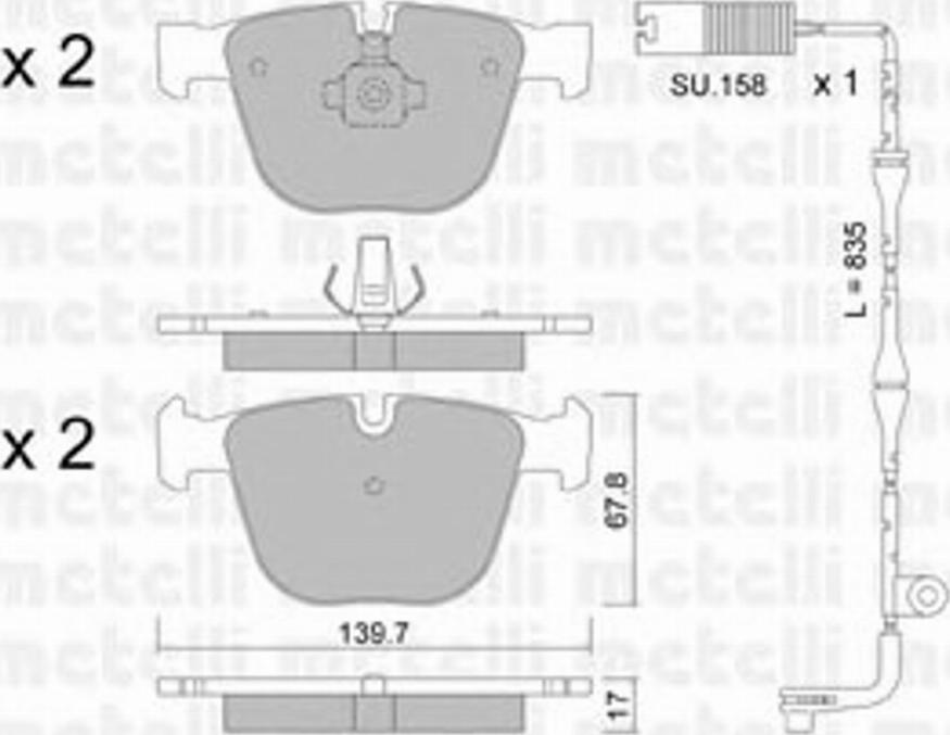 Metelli 2207732K - Kit de plaquettes de frein, frein à disque cwaw.fr