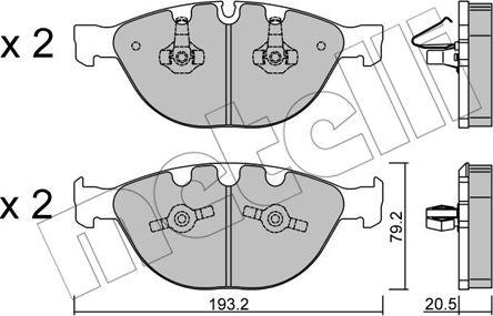 Metelli 22-0772-0 - Kit de plaquettes de frein, frein à disque cwaw.fr