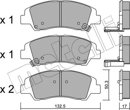 Metelli 22-1091-0 - Kit de plaquettes de frein, frein à disque cwaw.fr